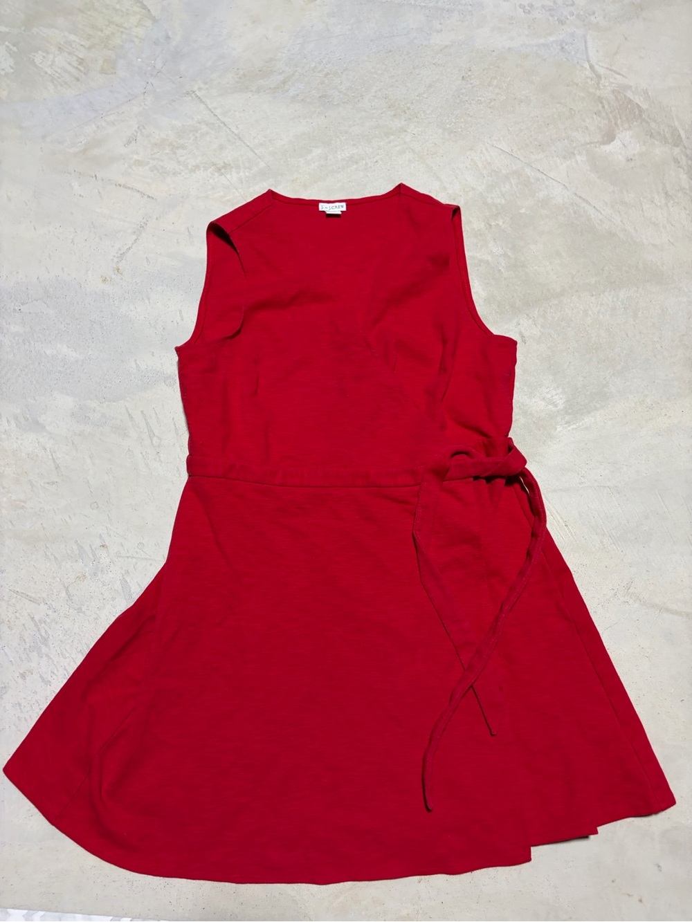 J for j. Crew Sleeveless Red wrap Tie-Waist Dress XL